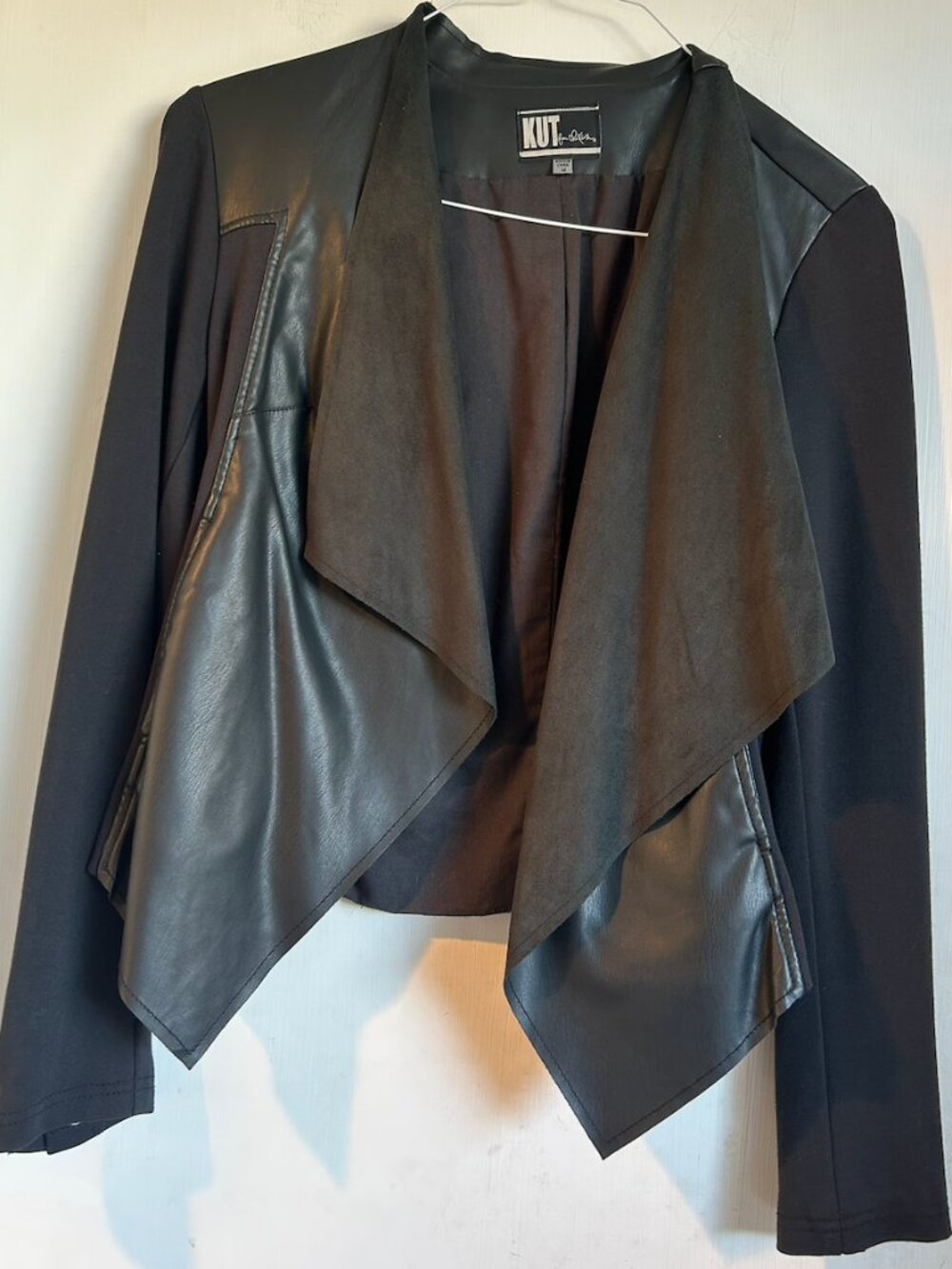 KUT - Faux Leather Jacket Black and Green